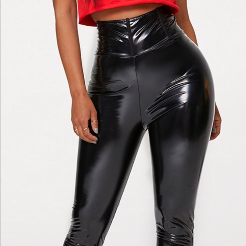 Shape Black High Waist Vinyl Leggings